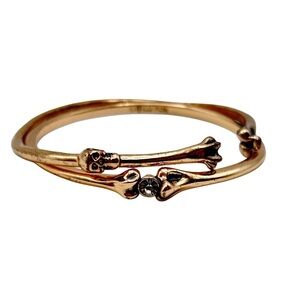 Vintage Rose Gold Tone Wildfox Couture Skull and Bones Bracelet Pair